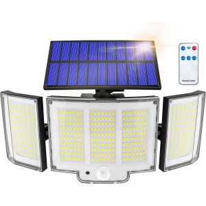 Lampe Solaire Exterieur 1 Unité 1500Lm Ip65 Capteur 270° 3 Modes Luminaire Exterieur Solaire Lampe Solaire Exterieur Puissante Éclairage Extérieur Solaire Puissant Lumière Solaire Extérieure - Neuf