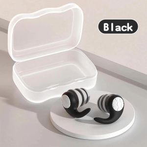 Euty-1 Paire De Bouchons D'oreilles Antibruit En Silicone À Triple Couche,Adaptés Au Sommeil Et À La Natation,Étanche,Création De Filtre Anti-Bruit-Black - Neuf