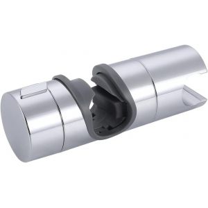 JGD-Support Universel de Pommeau de Douche- Support R&eacute;glable 19-25mm sans Per&ccedil;age - Rotation 360&deg; + Inclinaison 45&deg; - ABS Chrom&eacute; Antid&eacute;rapant - pour Barre Coulissante - Neuf