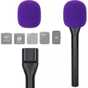 Poign&eacute;e Micro Dji - Interview Adaptateur Go De Micro Main Sans Fil Pour Rode Wireless Go Ii, Support Micro Cravate Pour Dji Mic 2, Rode Wireless Me/Pro Avec Bonnette Micro Violet - Neuf