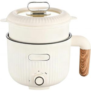Nouvelhorizonstore-Hot Pot &Eacute;lectrique Avec Cuiseur Vapeur, Po&ecirc;le &Eacute;lectrique 2 L, Multicuiseur Portable, Anti-Adh&eacute;sif, Mini Marmite Rapide, Pot De Voyage, Cuiseur &Agrave; P&acirc;tes, Casserole &Eacute;lectrique, Id&eacute;al - Neuf