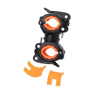 Lampe De Poche Led De V&eacute;lo Support De Support De Torche Pince De Rotation &Agrave; 360 Degr&eacute;s (Orange) - Neuf