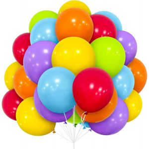 KALANKA-Ballons Colorés, Paquet de 30 Ballons Couleurs Mat en Latex 12 Pouces 30,5 cm Ballon Arc-en-Ciel avec Ruban pour Femmes Garçons Fête d'anniversaire de Filles Mariage Baptême Baby Shower Décor - Neuf