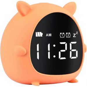 Réveil numérique pour enfants,réveil mignon pour enfants avec compte à rebours / Snooze / 2 alarmes / Voix - Neuf