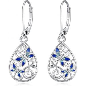 Chenquansarl-Boucles D'oreilles Libellule Bleue Pour Femme En Argent Sterling 925 Avec Libellule Dorsale - Bijoux Animaux - Cadeau Pour La Fête Des Mères - Neuf