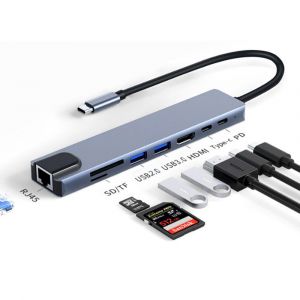 Station d'accueil d'extension en alliage d'aluminium huit en un avec extension USB 3.0 - Neuf