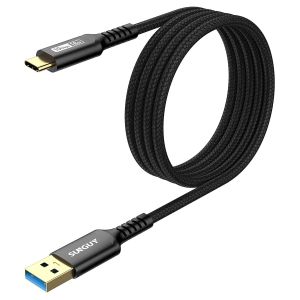 Câble USB C, 1,5m Câble USB A vers C 10 Gbps Câble en nylon tressé de Compatible avec iPhone 16/15 Pro Max, Galaxy S24 S23 S22, Android Auto - Neuf