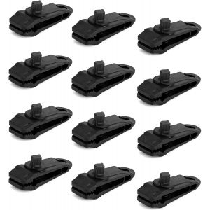 12 Clips De Bâche Multifonctions En Nylon Durable 17,6x11,3x4,2 Cm (280 G) Pour Tentes, Caravanes, Bâches, Piscines Et Abri De Camping Sécurisés - Neuf