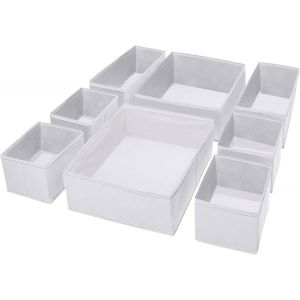 Jexnovashop-8 Bo&icirc;tes De Rangement Ouvertes Pour Etag&egrave;re Armoire Et Placard, Paniers De Rangement Pliables En Tissu Pour Jouets, Livres, Sous-V&egrave;tements Dans Chambre D'enfant, Salon Et Salle De Bain-Bl - Neuf