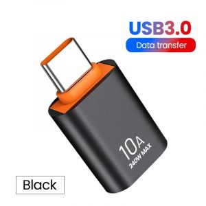 Adaptateur Otg Usb 3.0 Vers Type C, Adaptateur Usb Femelle Vers Type C Mâle, Adaptateur De Charge Rapide Otg Usb C Pour Xiaomi, Samsung, Ordinateur Portable, Pc, 10a-Noir A - Neuf