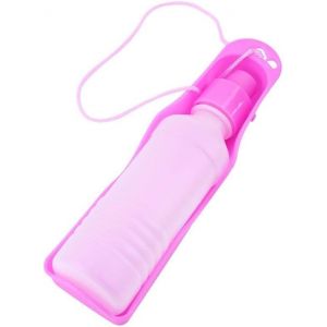 Bouteille D'eau De Voyage Portable En Plastique Pour Chien, Chiot, Chat (Rose 250 Ml) - Neuf