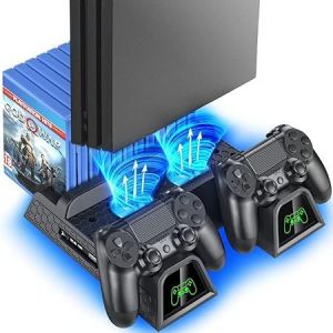 Ps4 Stand Avec La Ps4 Ventilateur De Refroidissement Refroidisseur Pour Playstation 4/Ps4 Slim/Pro Ps4, Ps4 Pro Support Vertical Avec Ps4 Contrôleur De Chargeur Station D'accueil E - Neuf