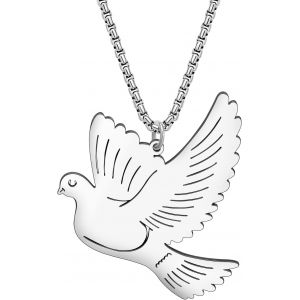 Kal-Collier De Pigeon Mignon En Acier Inoxydable Plaqué Or 18k Pour Femmes Filles Pendentif Colombe De La Paix Simple Bijoux Cadeaux Pour Anniversaire Oiseaux Charms - Neuf