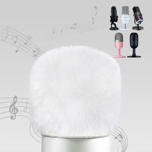 ChenQuanSarl-Blue Yeti Bonnette Micro Anti Vent, Mousse Micro En Fourrure Filtre Anti Pop Compatible Avec Micro Razer Seiren Mini/V3 Mini/V2 X, Yeti X, Fifine Am8, Hyperx Solocast, Bonnette Asmr Blan - Neuf