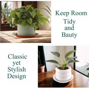 KALANKA-Lot de 15 soucoupes pour pots de fleurs en plastique durable en 3 tailles, imperméables et légères, parfaites pour une utilisation en extérieur dans les jardins, balcons, maisons - Neuf