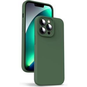 LORANKA-Coque en Silicone Liquide pour iPhone 13 Pro, [Protection de la Cam&eacute;ra] [Anti-Empreintes Digitales] [Chargement sans Fil], &Eacute;tui Housse en Microfibre Int&eacute;gr&eacute;e, 6,1"", Vert - Neuf
