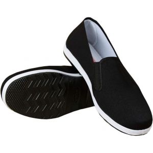 Kalanka-Pantoufles De Style Chinois Kung Fu Arts Martiaux Chaussures De Tai Chi Semelle En Caoutchouc Unisexe Noir - Neuf