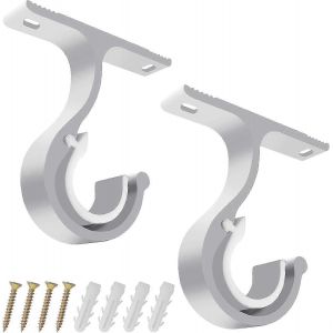 Supports de tringle à rideau 2 pièces,pour tringle à rideau de diamètre 28 mm (1-1/8 po),pour rideau ou armoire (blanc) - Neuf