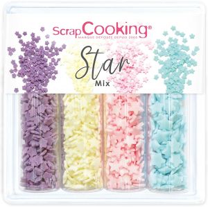 ERYI-- Décors Sucrés Star Mix 52G - Décorations Etoiles Pâtisserie, Desserts, Gâteaux, Biscuits, Cupcakes, Anniversaires - Neuf