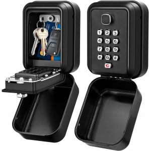 JEXNOVASHOP-Boite à Clé Sécurisée Exterieur, Étanche Boite a Clefs Grand Coffre a Clef Robuste Boîte à Clé Cadenas pour Maison Usine Garage École Interieur (Noir) - Neuf