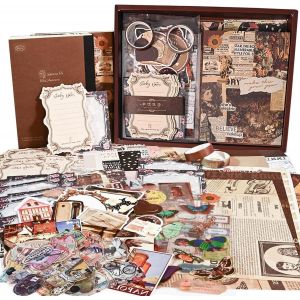 Lot De 136 Scrapbooking Kit Bullet Journal,Scrapbooking Vintage Scrapbooking Materiel Kit Complet,Autocollants De Scrapbooking Esthétique Pour Agenda Calendrier Bullet Journaling Diy Décoration - Neuf