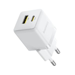 Chargeur Baseus Palm Fast Charger USB-C+A 30W Cluster Blanc - Neuf