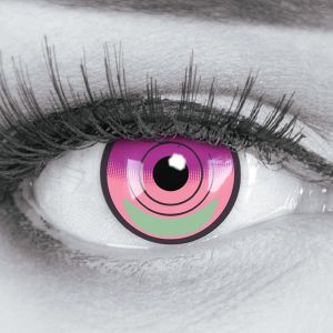 Lentilles Couleur Violet Rose Vert Cyber Lucy. Pour Halloween,Fantaisie,Carnaval+Étuis À Lentilles De Contact I 1 Paire(2 Pièces) I 0,00 Dioptries I Sans Correction - Neuf