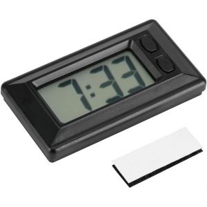 KAL-Réveil Numérique, Horloge De Tableau De Bord Lcd Affichage Numérique Réglages D'Alarme Avec Un Tampon Adhésif Pour L'Heure Date Température Bureau Maison Chambre Mur Voyage Mini Horloge Numérique - Neuf