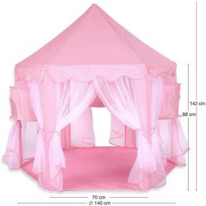 Tente De Jeu Château De Princesse Pour Enfants - Xcool-Art - Rose - 140 * 135cm - Pliable - Neuf