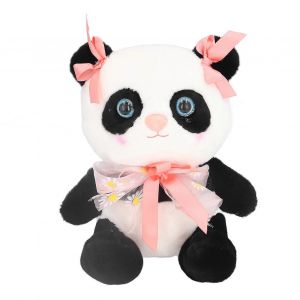 Panda Peluche Jouet 9,8 Pouces Enfants Cartoon Panda Peluche Poup&eacute;e Avec Cadeau D'anniversaire De D&eacute;coration De Noeud (Rose) - Neuf