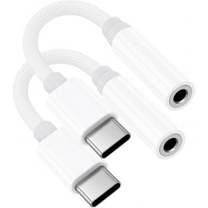 KALANKA-Lot de 2 Adaptateur USB C Jack [Certifi&eacute; MFi] Adaptateur iPhone 15 16 Jack Adaptateur pour &Eacute;couteurs USB Type-c vers 3,5 mm Aux Casque DAC Compatible avec les s&eacute;ries iPhone 15/16, Samsung Gal - Neuf