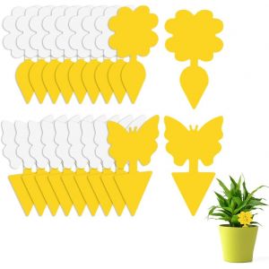 KALANKA-Flintronic Pièges à Insectes, 20PC Attrape Moucheron Plantes, Plug-in Pièges à Insectes Pièges Engluées Autocollants Colle Double sans Insecticide, Anti Moucheron Plante pour Plante Fleur Fru - Neuf