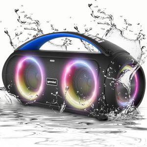 lbgwp60-Ggo-230L ¿ Enceinte Boombox 50W Bluetooth Enceinte Portable Sans Fil Étanche (Ipx5) Avec Radio Fm, Éclairage Led Festif, Batterie De Réserve Et Batterie Rechargeable Longue Durée - Neuf