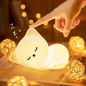 Veilleuse pour enfants lampe chat,7 couleurs mignonne veilleuse pour enfants veilleuse,Tap Control Baby - Neuf