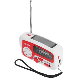 Radio Urgence &Agrave; Manivelle Et Solaire Avec Lampe De Poche Int&eacute;gr&eacute;e Alarme Sos Chargeur De T&eacute;l&eacute;phone Pour Camping Randonn&eacute;es - Neuf