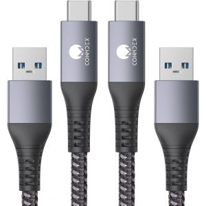 KALANKA-USB C Câble [2Pack 3,3 ft] Type C Câble Android Auto 3.1 Gen2 USB A à C 3A Charge rapide Câble de transfert de données de synchronisation 10Gbit/s pour Samsung Galaxy S22 S21 Note 20/Note 10 - Neuf