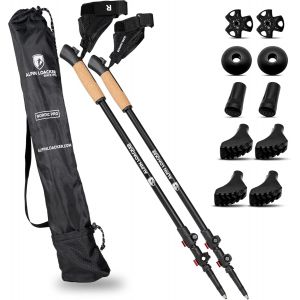 Jexnovashop-B&acirc;ton De Marche T&eacute;lescopique Retractable & Accessoires I Nordique Walking Poles I Trekking Ski I Randonn&eacute;e I En Aluminium Ou Carbone Ultral&eacute;ger Unisex - Neuf
