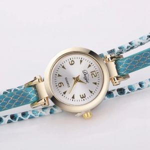 Duoya Femmes Beau Papillon D&eacute;coration Bracelet Montre-Bracelet Cha&icirc;ne Montre &Agrave; Quartz (Bleu Ciel) - Neuf
