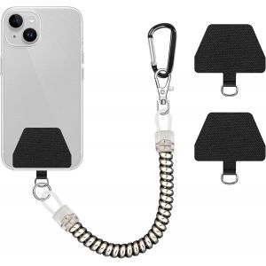 KALANKA-Cha&icirc;ne de T&eacute;l&eacute;phone Portable avec C&acirc;ble Spiral&eacute; Flexible, Porte-cl&eacute;s Longe Universel Compatible avec iPhone/Samsung/Huawei - Neuf
