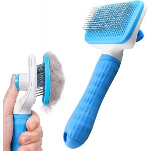 Brosse De Chien, Brosse De Chat, De La Beauté Peigne (Bleu), L'auto-Nettoyage En Douceur De La Poignée De Chat Et De Chien De Pinceau, Outil De Beauté Pour Animaux De Compagnie, Avec - Neuf