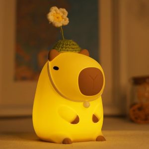 Capybara Veilleuse Pour Enfants, Jolie Lampe Led En Silicone Avec Minuterie &Agrave; Intensit&eacute; Variable, Portable, Rechargeable, D&eacute;coration De Table De Chevet, Cadeau D'anniversaire Pour Enfants - Neuf