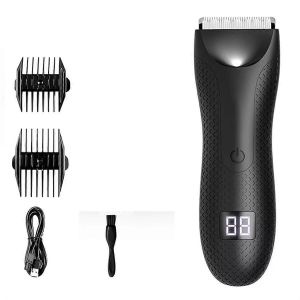 Tondeuse À Poils De Corps Tondeuse À Poils D'aine Rechargeable Rasoir Électrique À Lame En Céramique Avec 2 Peignes De Guidage Bo - Neuf