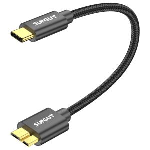 TTA-Câble USB C vers Micro B, 0.3m 10Gbps USB 3.1 Cable Disque Dur Externe USB C Compatible avec Toshiba, Seagate, WD, Disque Dur, Galaxy S5 Note 3,HDD etc-Noir - Neuf