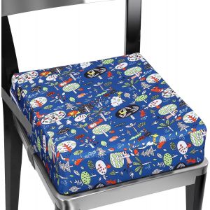 Coussin Rehausseur Chaise Enfant, Réhausseurs Chaise Avec 2 Sangles, Boucle De Sécurité, Facile À Prendre En Hauteur, Facile À Nettoyer, Amovible,Rehausseur De Chaise Pour Enfant - Neuf