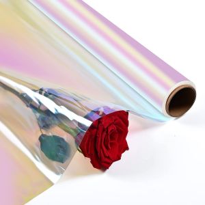 Emballage Papier Cadeau Iris&eacute; Transparent En Cellophane Papier|D&eacute;pli&eacute; 86 Cm De Large X 15 M De Long|Rouleau De Papier D'emballage En Cellophane Iris&eacute; Pour Arts,Bouquet Bonbons - Neuf