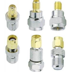 6PCS SMA/RP SMA vers F Adaptateur SMA vers F Type Adaptateur RP-SMA vers F Type Adaptateur SMA vers F-Typ RF Coaxial Adaptateur Prise F pour Antenne TV Connexion FM AM Dab+ Radio Vid&eacute;o - Neuf