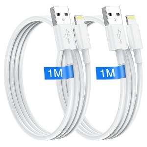 KALANKA-C&acirc;ble iPhone 1M Lot de 2 Cable iphone charge rapide Certifi&eacute; MFi Chargeur iphone Lightning vers USB Original Ultra R&eacute;sistant Cable iPhone pour apple iPhone 14 13 12 11 Pro Max/Mini/X/XS/XR/8/ - Neuf