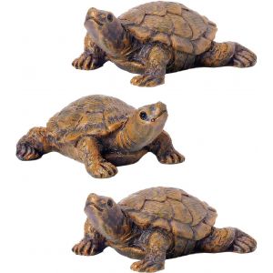 Mevronisshop-Lot De 3 Figurines De Tortue De 7 Cm De Long, R&eacute;sine Statue De Tortue, Tortue Decoration D&eacute;corations Jardin En R&eacute;sine, Figurine D&eacute;corative Pour Jardin, Int&eacute;rieur, Mini &Eacute;tang - Neuf