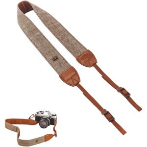 Sangle pour Caméra,Ceinture de Cou en Toile de Coton Tressée avec Bandoulière Réglable pour Tous Les Appareils Photo Numériques DSLR Canon,Fuji,Nikon,Olympus,Pentax,Sony- Kaki - Neuf