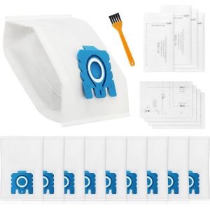 10 Sacs D'Aspirateur Pour Aspirateurs 3D Compatibles Avec Miele Gn Classic C1 Complete C2 Complete C3, S2 S4 S5 S6 S8 Series Avec 4 Filtres De Protection Moteur Et 4 Filtres D'Échappement - Neuf